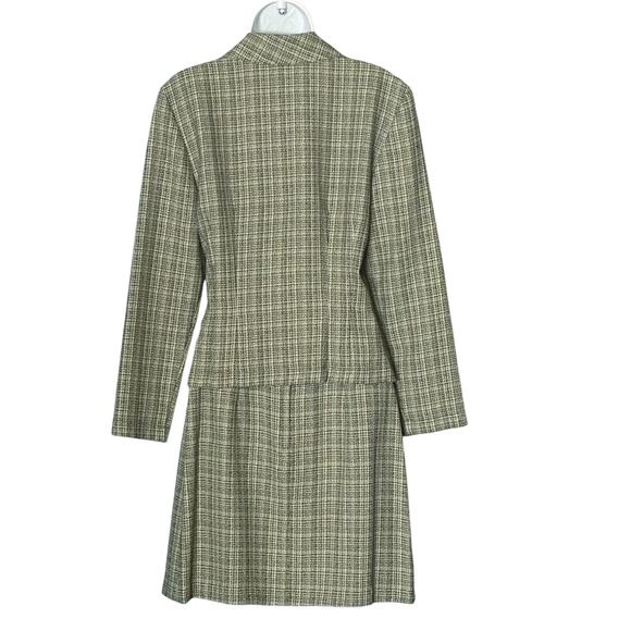 Vintage 80s LA BELLE Tweed Skirt Suit Size 9 Double Breasted Jacket Retro Career - Picture 9 of 11